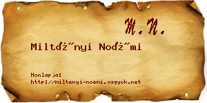 Miltényi Noémi névjegykártya